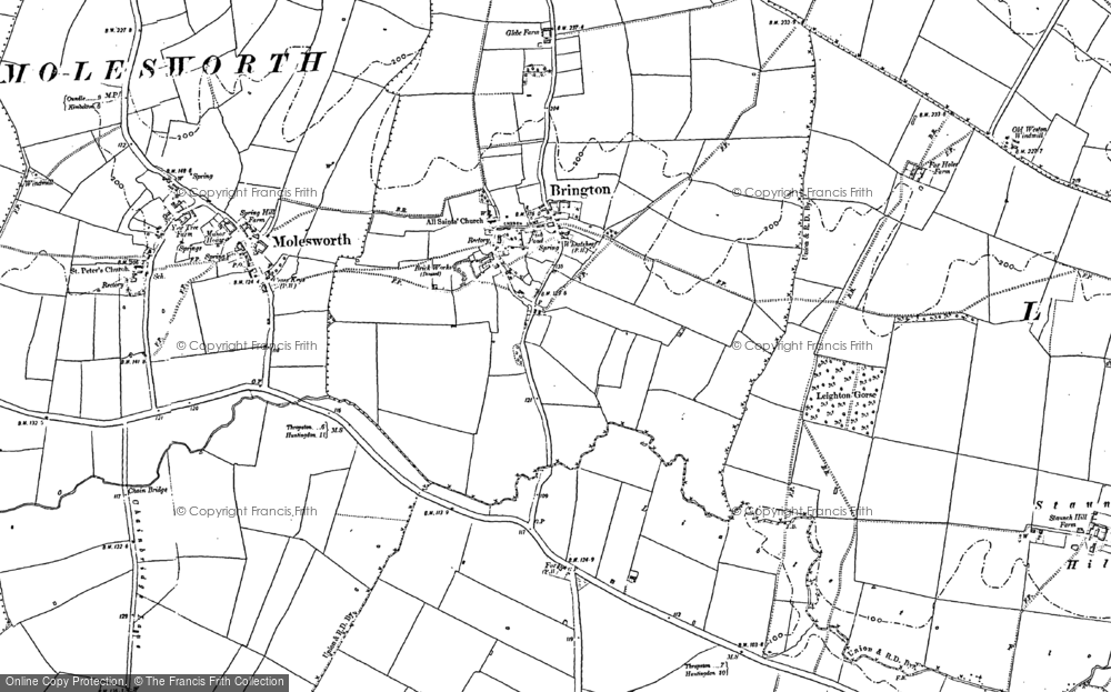 Old Map of Brington, 1889 - 1900 in 1889