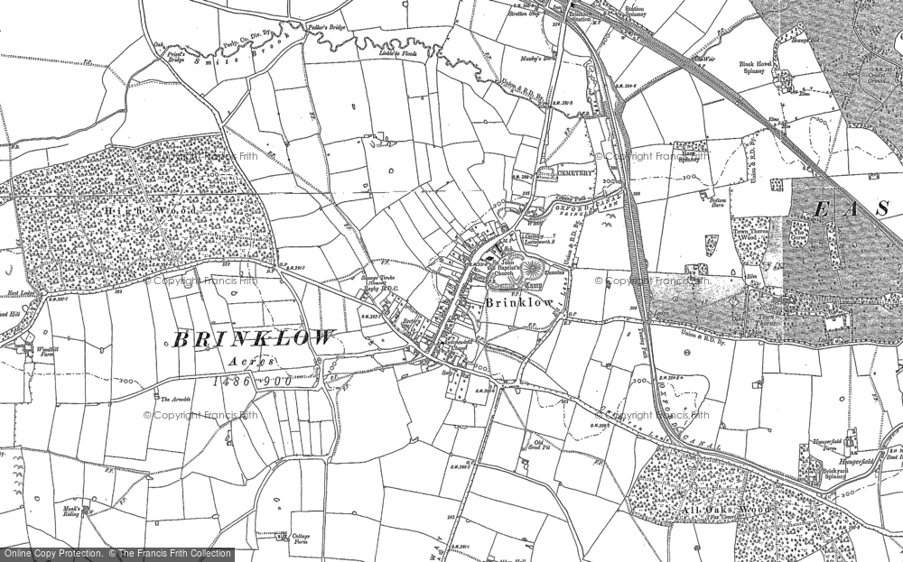Old Map of Brinklow, 1886 - 1903 in 1886