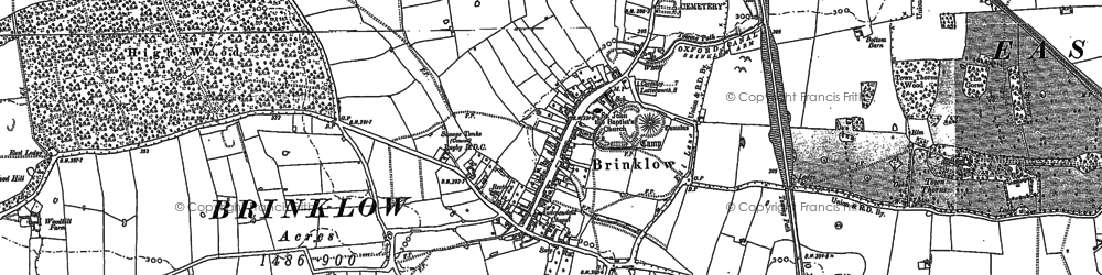 Old map of Brinklow in 1886