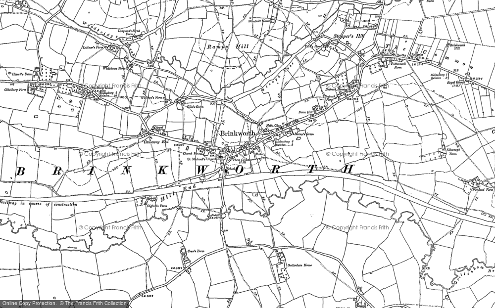 Old Map of Historic Map covering Braydon Side in 1899