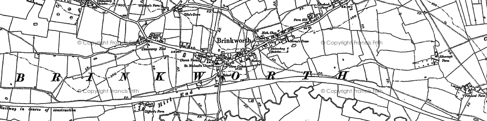 Old map of Braydon Side in 1899