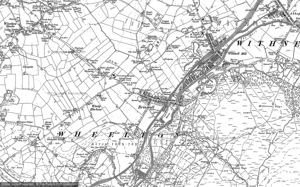 Old Map of Historic Map covering Brinscall Hall in 1893