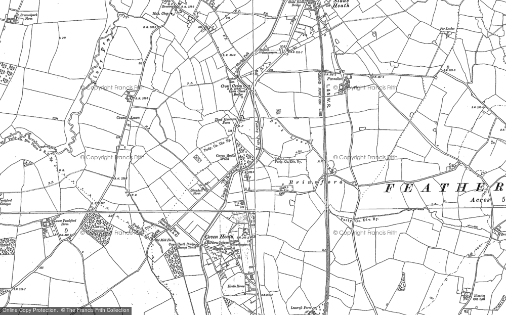 Old Map of Brinsford, 1883 in 1883