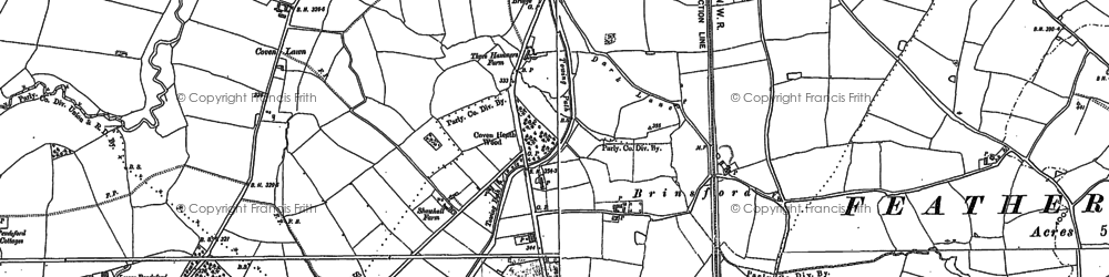 Old map of Brinsford in 1883