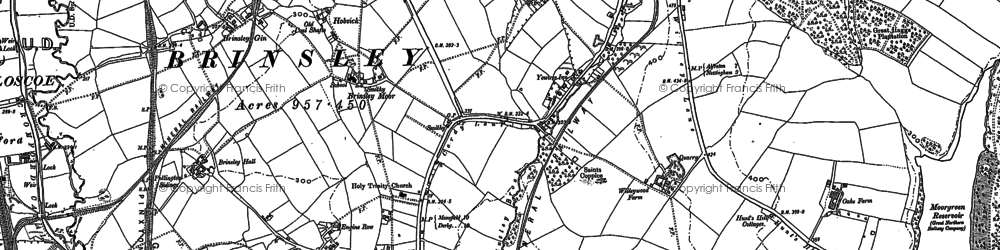 Old map of Brinsley Hall in 1899