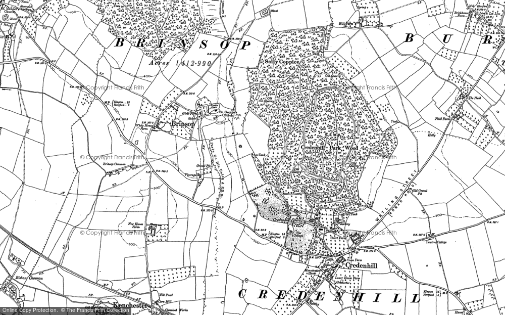 Old Map of Brinsop, 1886 in 1886