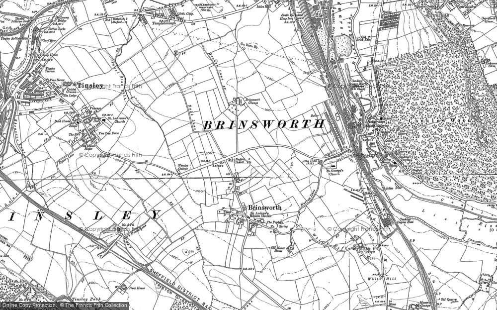 Old Map of Historic Map covering Canklow in 1890