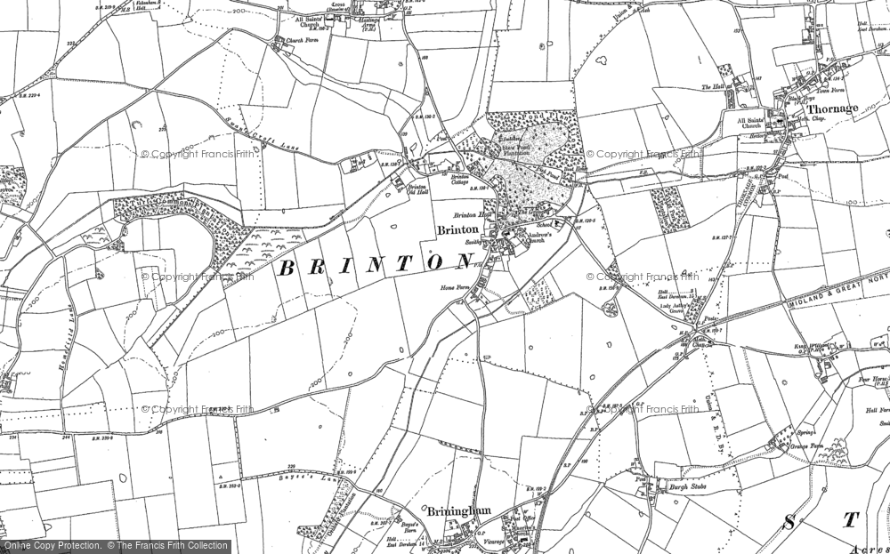 Old Map of Brinton, 1885 in 1885