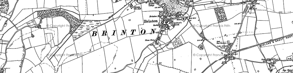 Old map of Brinton in 1885