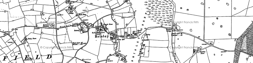 Old map of Harper's Green in 1883