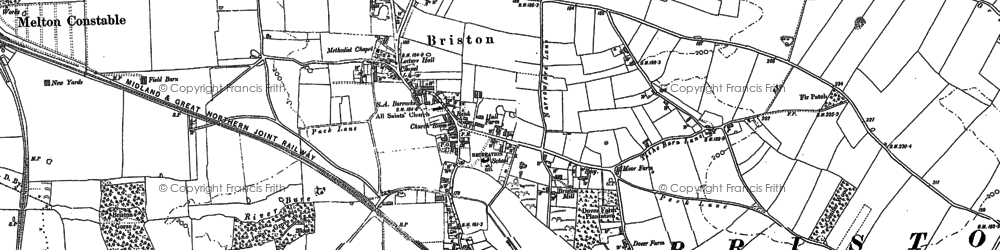 Old map of Briston in 1885