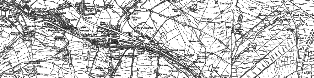 Old map of Trough Gate in 1891