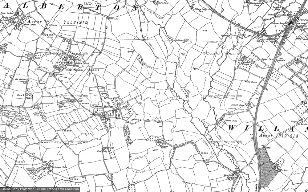 Old Map of Brithem Bottom, 1887 in 1887