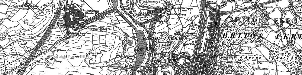 Old map of Briton Ferry in 1897