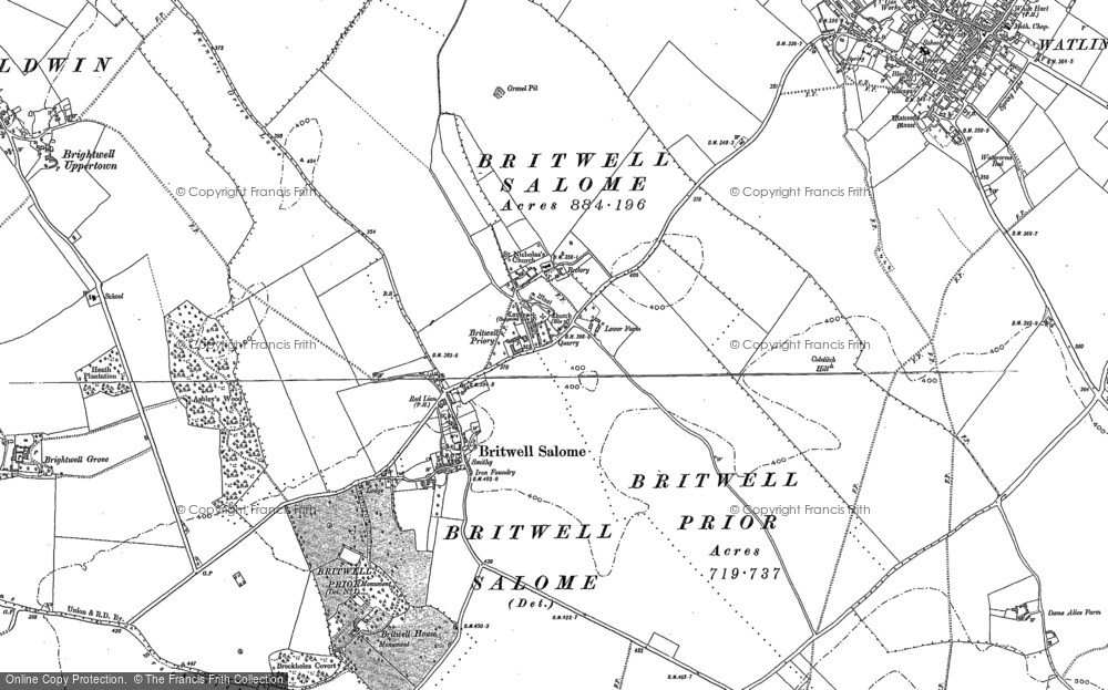 Old Map of Britwell Salome, 1897 in 1897