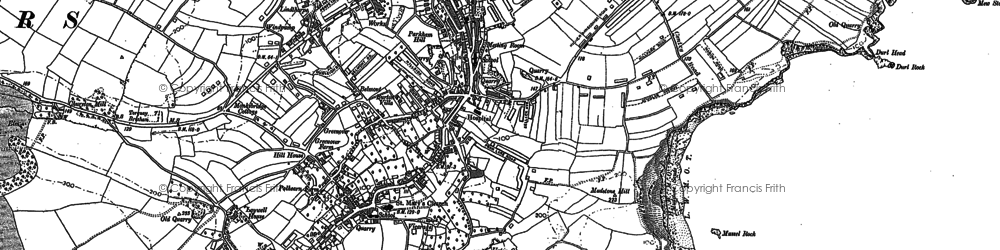 Old map of Brixham in 1937