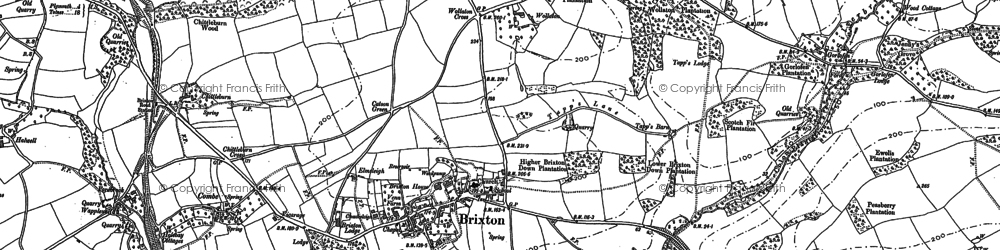 Old map of Brixton in 1905