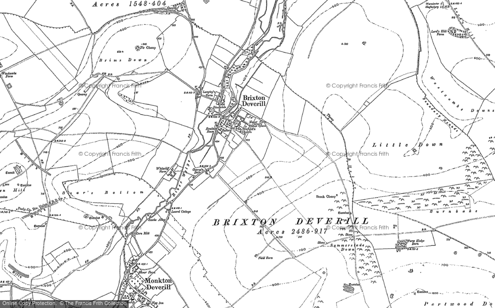 Old Map of Brixton Deverill, 1900 in 1900