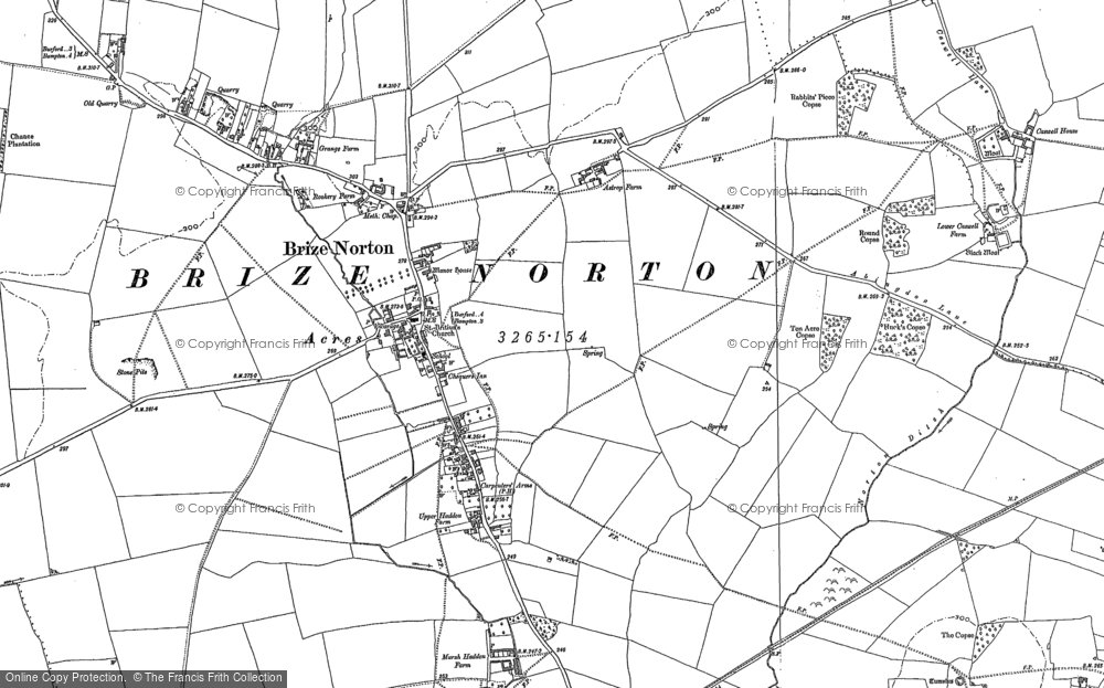 Old Map of Brize Norton, 1898 in 1898