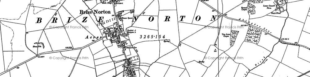 Old map of Brize Norton in 1898