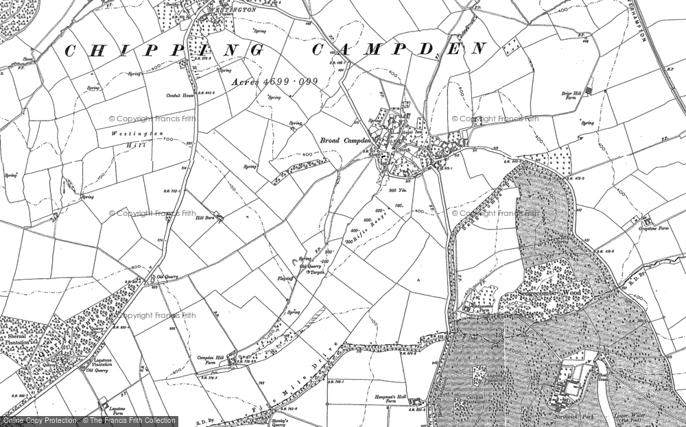 Old Map of Historic Map covering Westington Hill in 1883