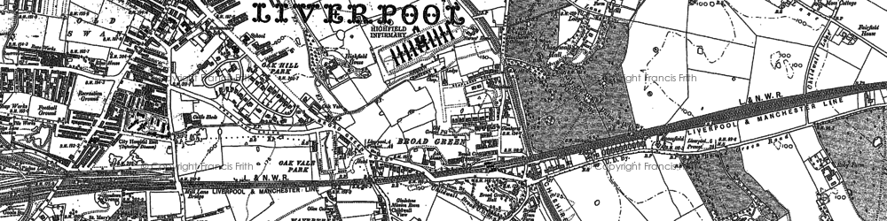 Old map of Broad Green in 1891