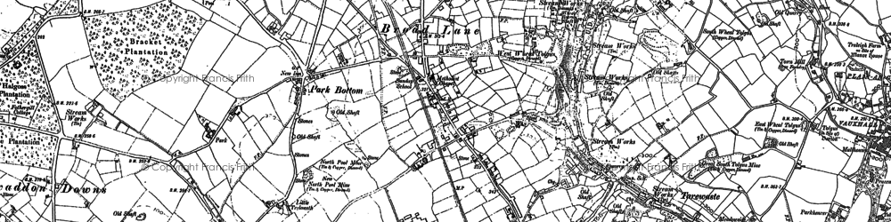 Old map of Broad Lane in 1878