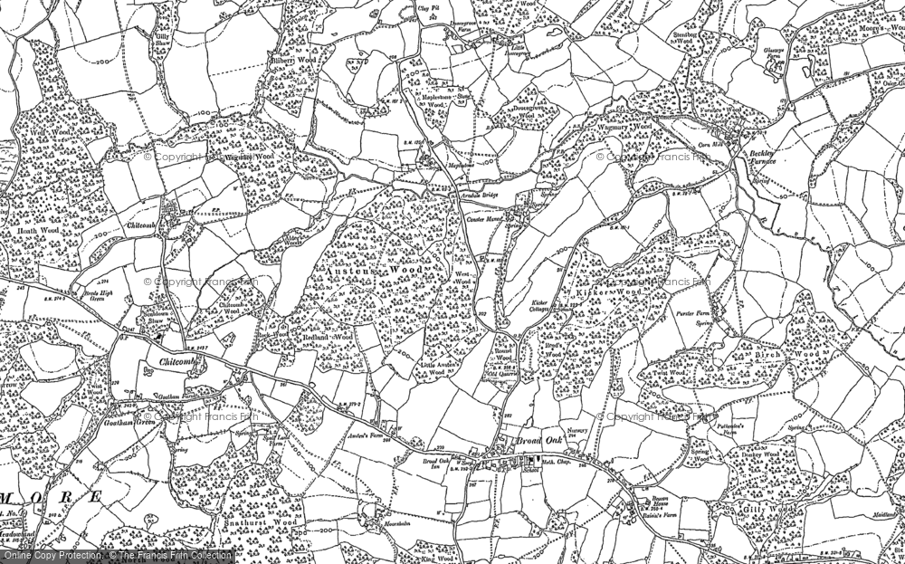 Old Map of Historic Map covering Broadland Row in 1872