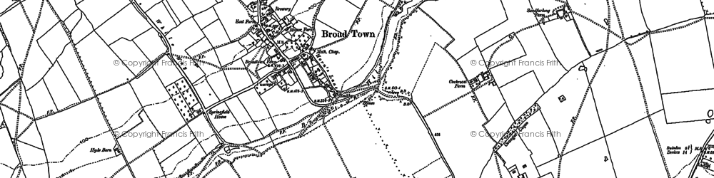 Old map of Broad Town in 1899