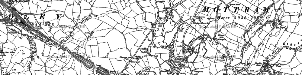 Old map of Hattersley in 1899