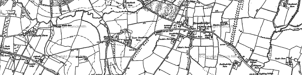 Old map of Broadbridge Heath in 1896