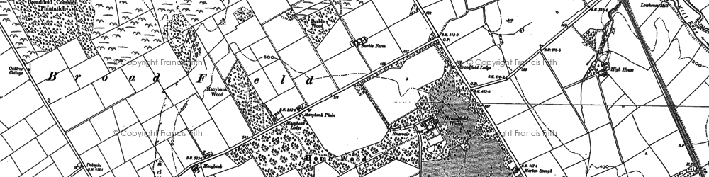 Old map of Broadfield Ho in 1898