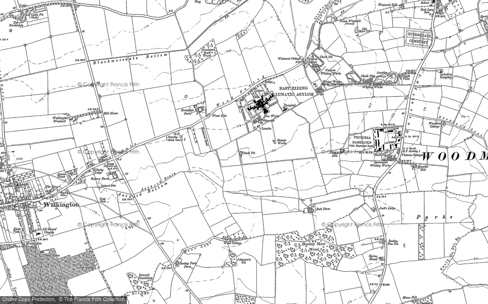 Old Map of Historic Map covering Burton Bushes in 1889