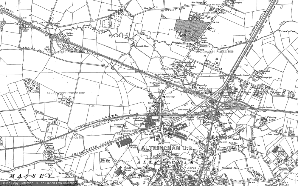 Old Map of Historic Map covering Oldfield Brow in 1897