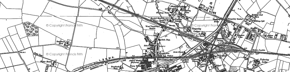 Old map of Broadheath in 1897