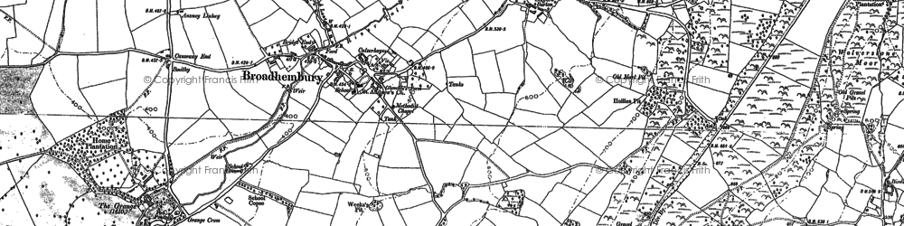 Old map of Broadhembury in 1887