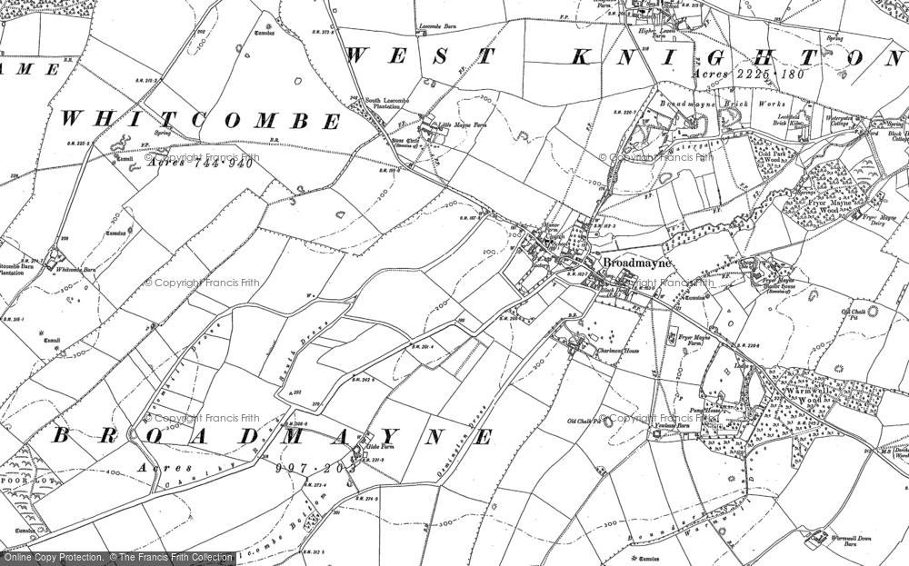 Old Map of Broadmayne, 1886 in 1886