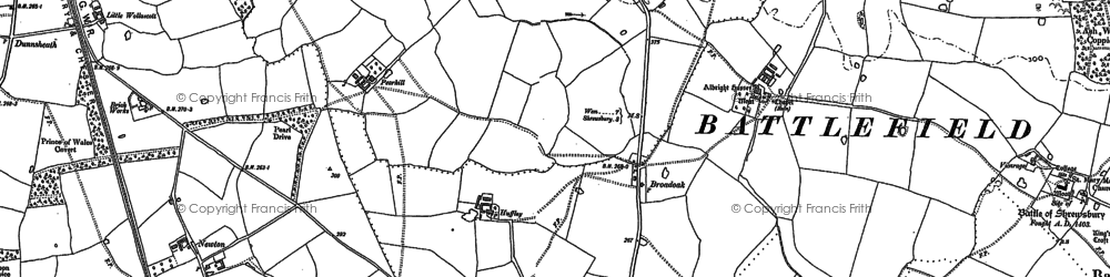 Old map of Albright Hussey in 1881