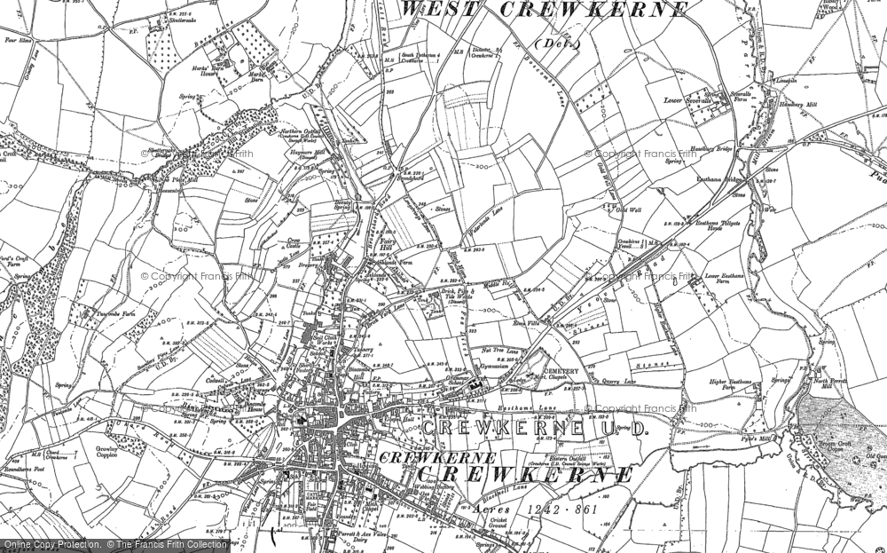 Old Map of Broadshard, 1886 in 1886
