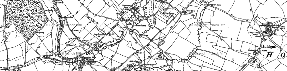 Old map of Broadstone in 1882