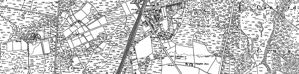 Old map of Broadstone in 1887