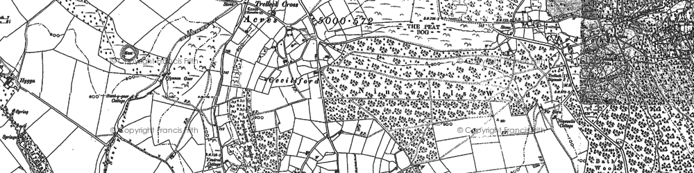 Old map of Broadstone in 1900