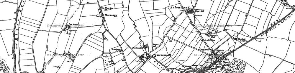 Old map of Broadwath in 1899