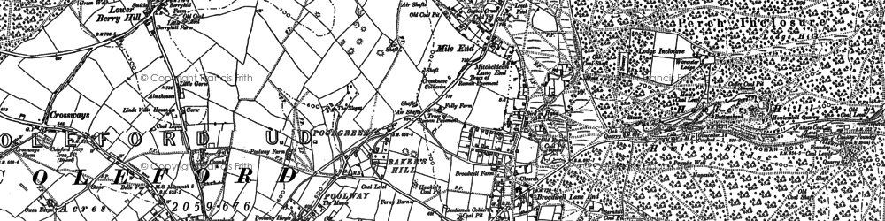 Old map of Broadwell in 1878