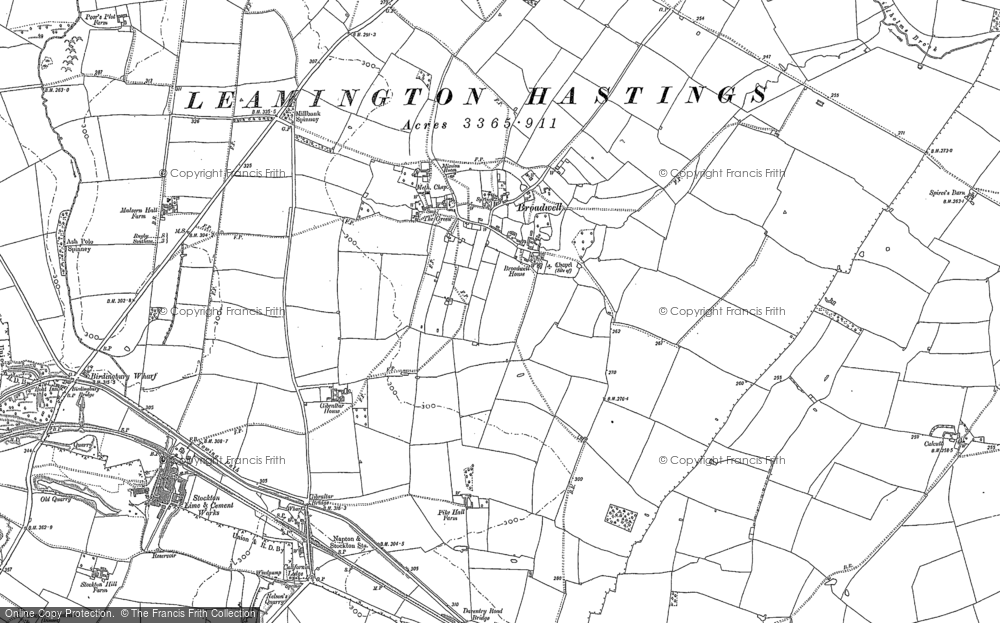 Old Map of Broadwell, 1885 - 1904 in 1885