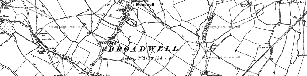 Old map of Broadwell Mill in 1896