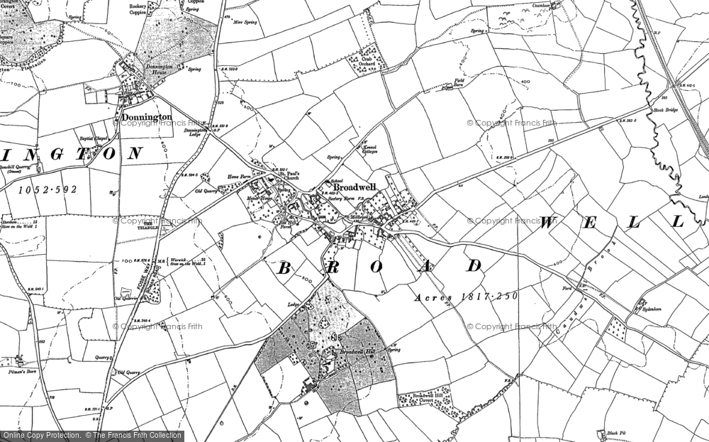 Old Map of Broadwell, 1898 - 1919 in 1898