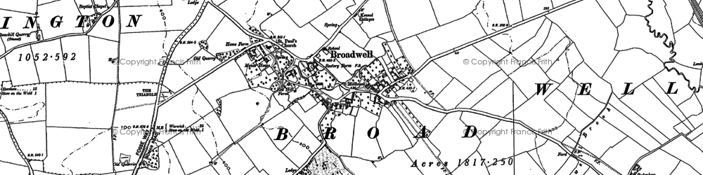 Old map of Broadwell in 1898