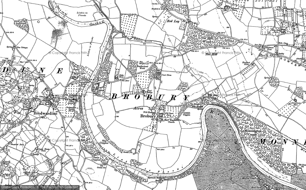 Old Map of Brobury, 1886 - 1903 in 1886