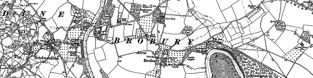Old map of Brobury in 1886